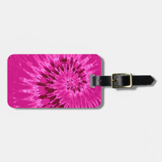 Etiqueta de Bagagem Magenta Spiral Tie Dye