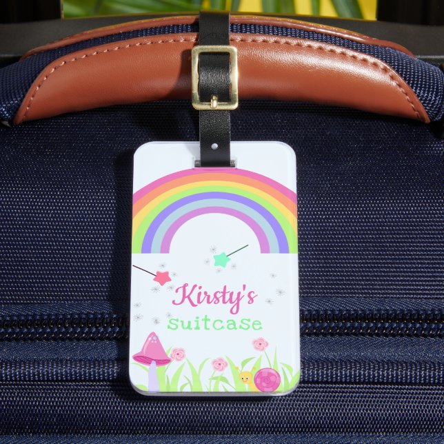 Etiqueta De Bagagem Magic Fairy Rainbow | Crianças personalizadas/Meni (Frente Insitu 2)