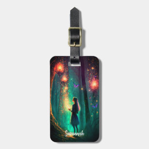Etiqueta De Bagagem Mágica Fada Encantada Floresta Fantasia Pixie Poei