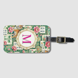 Etiqueta De Bagagem Mahjong Chinoiserie Floral Personalized Monogram