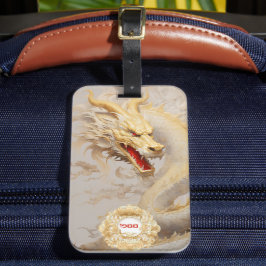 Etiqueta De Bagagem Maiestoso Ouro Dragon e Ivory