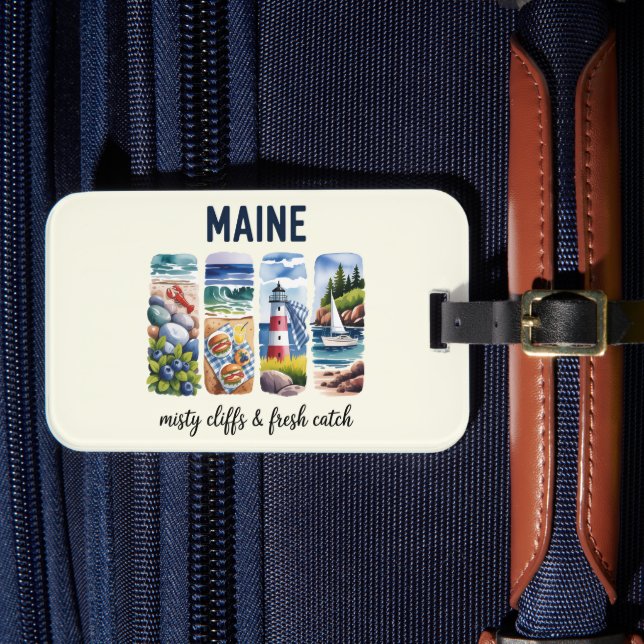 Etiqueta De Bagagem Maine - Misty Cliff & Fresco (Frente Insitu 4)