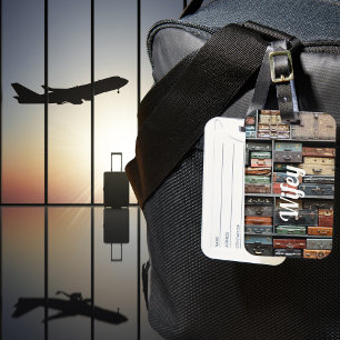 Etiqueta De Bagagem Mala Antiga de Viagem Esposa Desejo de Viajens Fot