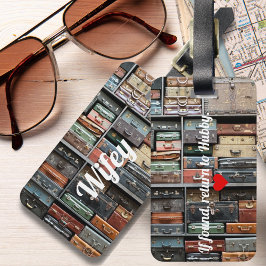 Etiqueta De Bagagem Mala de Viagem Vintage Esposa Viagem Desejo de Via