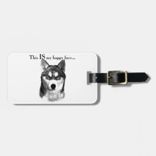 Etiqueta De Bagagem Malamute Happy Face