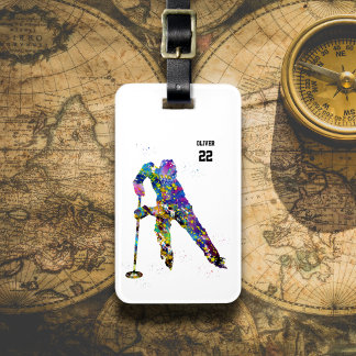Etiqueta De Bagagem Male Ringette Player