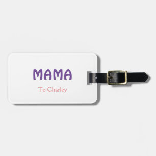Etiqueta De Bagagem Mama feliz mães retro roxo adicionar nome texto vi