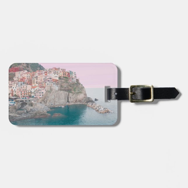 Etiqueta De Bagagem Manarola em Itália - Cinque Terre, Ligúria (Frente Horizontal)