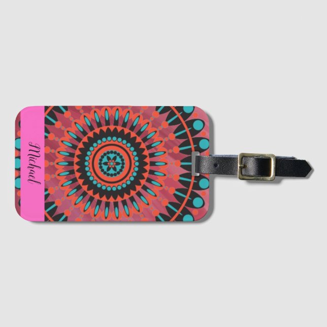 Etiqueta De Bagagem Mandala (Frente Horizontal)
