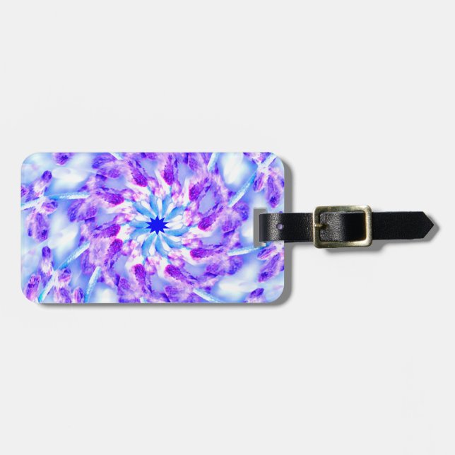 Etiqueta De Bagagem Mandala Floral Roxo (Frente Horizontal)