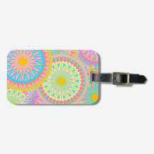 Mandala Sobreposta Rosa Azul Amarelo Verde-Menta R