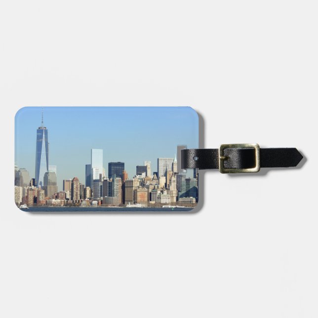 Etiqueta De Bagagem Manhattan Skyline Nova Iorque (Frente Horizontal)