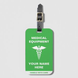Etiqueta De Bagagem Manipulação Médica Personalizada com cuidado