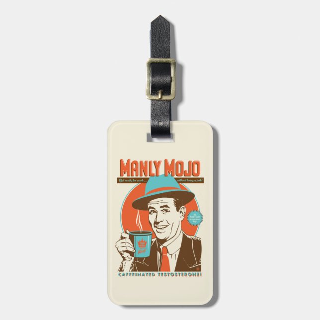 Etiqueta De Bagagem Manly Mojo Coffee (Frente Vertical)