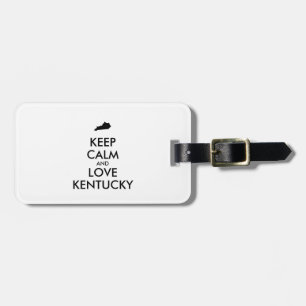 Etiqueta De Bagagem Mantenha a calma e o amor personalizáveis KENTUCKY
