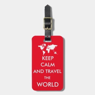 Etiqueta De Bagagem Mantenha a calma e viagem do mundo