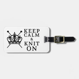 Etiqueta De Bagagem Mantenha o kit calmo nos Artesanatos / logotipo co