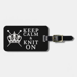 Etiqueta De Bagagem Mantenha o Knit Calmo nos Artesanatos/Logotipo Cor