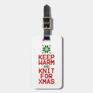 Etiqueta De Bagagem Mantenha-se quente e o Knit para o Natal
