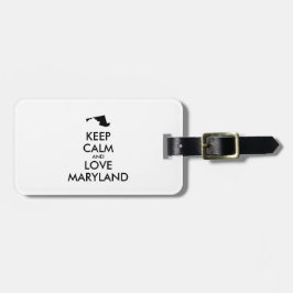 Etiqueta De Bagagem MANTER CALM e AMAR MARYLAND personalizáveis