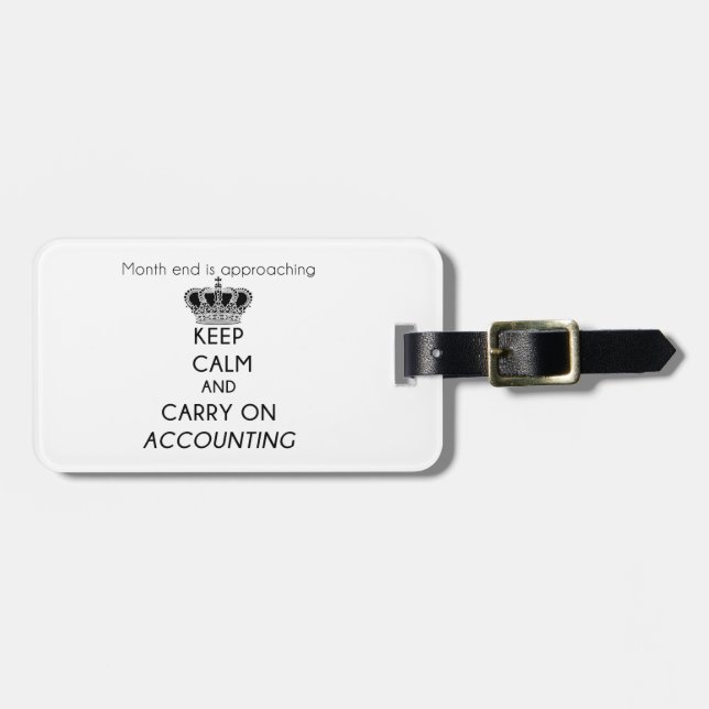 Etiqueta De Bagagem Manter Calmo e Continuar Contabilidade (Frente Horizontal)