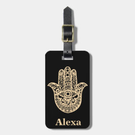 Etiqueta De Bagagem Mão-de-hamsa de sorte branca personalizada