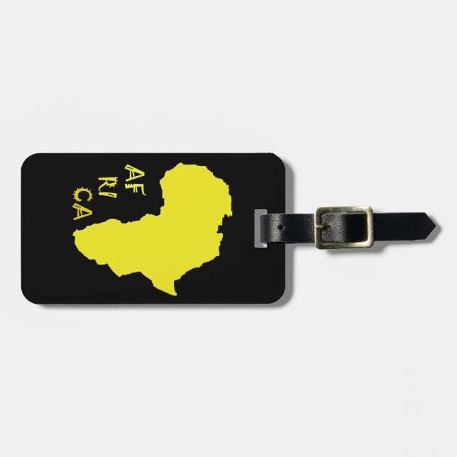 Etiqueta De Bagagem Mapa Africano Amarelo Funky (Frente Horizontal)
