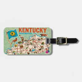 Etiqueta De Bagagem Mapa Colorido do Kentucky Vintage