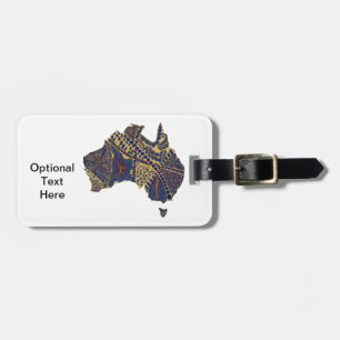Etiqueta De Bagagem Mapa da Austrália - Azul-azul-vermelho