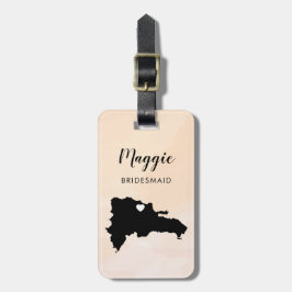 Etiqueta de Bagagem Mapa da República Dominicana,