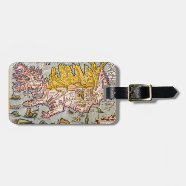 Etiqueta De Bagagem Mapa de Islândia (Frente Horizontal)