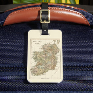 Etiqueta De Bagagem Mapa de vinhaça da Irlanda 1862 Bagagem