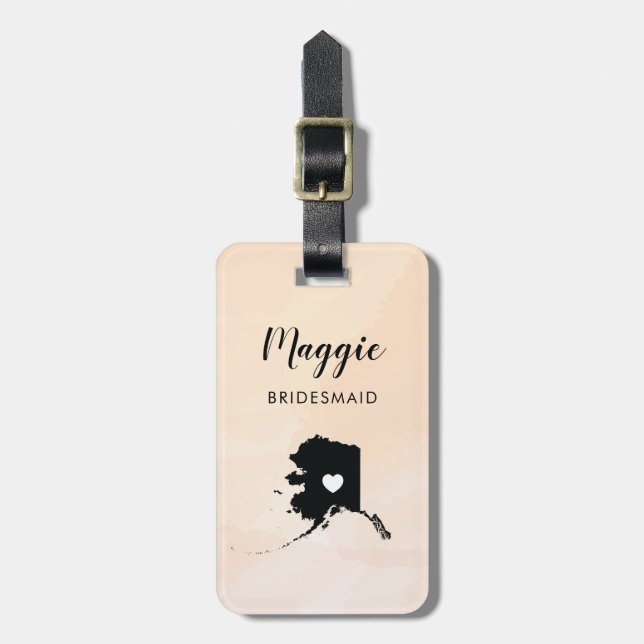 Etiqueta de Bagagem Mapa do Alasca para Boas-Vinda (Frente Vertical)