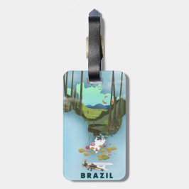 Etiqueta De Bagagem Mapa do Brasil Ilustrado poster de viagem