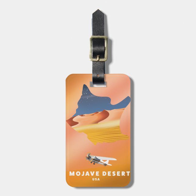 Etiqueta De Bagagem Mapa do Deserto de Mojave EUA (Frente Vertical)