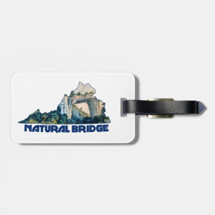 Etiqueta De Bagagem Mapa do Estado da Virgínia da Ponte Natural
