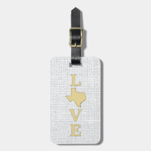 Etiqueta De Bagagem Mapa do Estado do Texas com a palavra LOVE