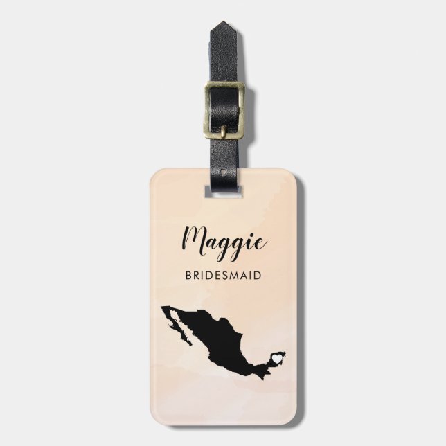 Etiqueta de Bagagem Mapa do México, Boas-Vindas ao (Frente Vertical)