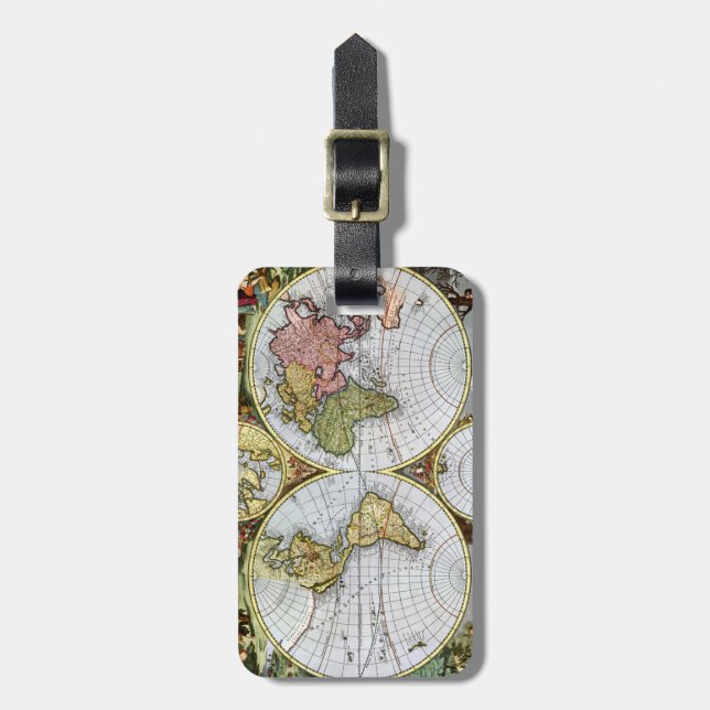 Etiqueta De Bagagem Mapa do mundo (Frente Vertical)