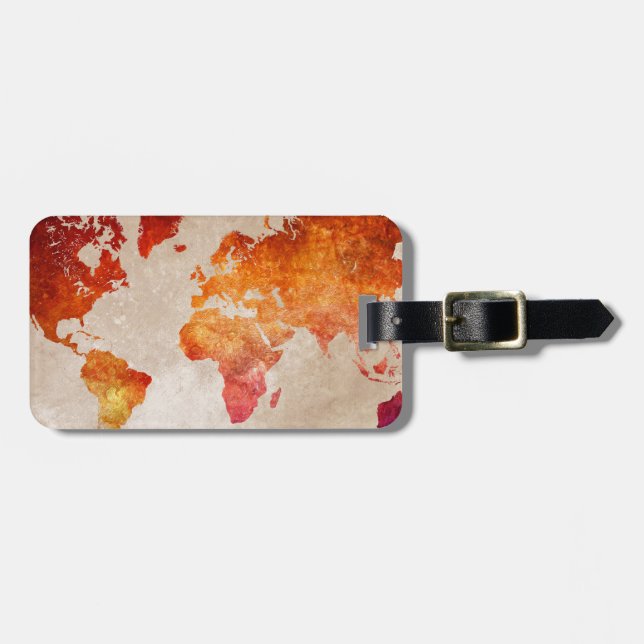 Etiqueta De Bagagem mapa do mundo 13 (Frente Horizontal)