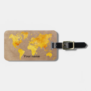Etiqueta De Bagagem Mapa do mundo acrílico do Tag da bagagem