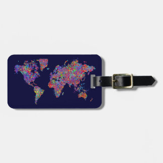 Etiqueta De Bagagem Mapa do mundo, pintura da ação