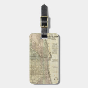 Etiqueta De Bagagem Mapa do vintage de Chicago (1857)