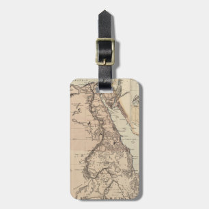 Etiqueta De Bagagem Mapa do vintage de Egipto e do Nile (1885)