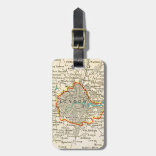 Etiqueta De Bagagem Mapa do vintage do Tag da bagagem de LONDRES