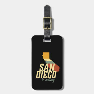 Etiqueta De Bagagem Mapa retro da cidade de San Diego Califórnia EUA