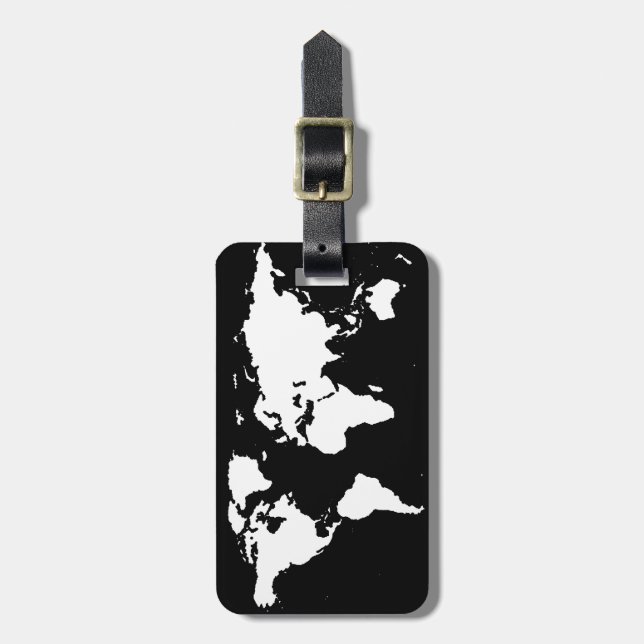 Etiqueta De Bagagem mapas mundiais - cor personalizável (Frente Vertical)