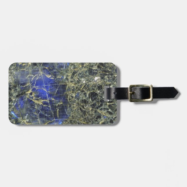 Etiqueta De Bagagem Marble Azul (Frente Horizontal)