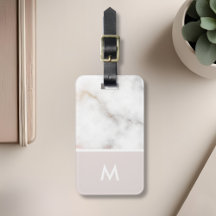 Marble Rosa e Dourado Personalizado Inicial