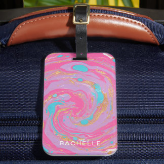 Etiqueta De Bagagem Marbled Swirl